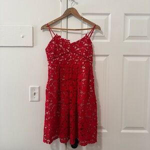 Elegant Red Lace Kids Dress